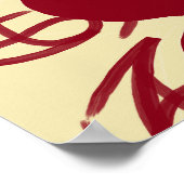 Abstracte maroon en bruin poster (Hoek)