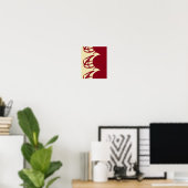 Abstracte maroon en bruin poster (Thuiskantoor)