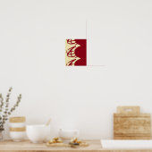 Abstracte maroon en bruin poster (Keuken)