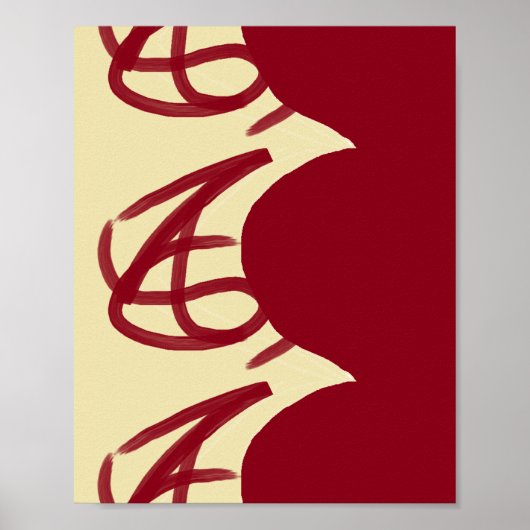 Abstracte maroon en bruin poster (Voorkant)