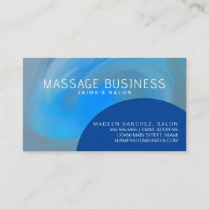 Abstracte Massage Hair Salon Designer Blue Visitekaartje