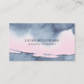 Abstracte massagetherapeut Roze Blauwe Waterverf Visitekaartje (Voorkant)