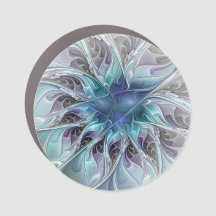 Abstracte matige bloem met blauw