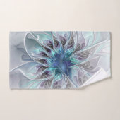Abstracte matige bloem met blauw bad handdoek (Handdoek)