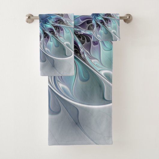 Abstracte matige bloem met blauw bad handdoek (Insitu)