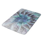 Abstracte matige bloem met blauw badmat (Gekanteld)