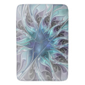 Abstracte matige bloem met blauw badmat (Voorkant Verticaal)