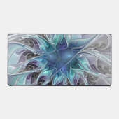 Abstracte matige bloem met blauw bureaumat (Voorkant)