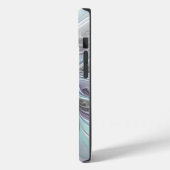 Abstracte matige bloem met blauw Case-Mate iPhone case (Achterkant / Links)