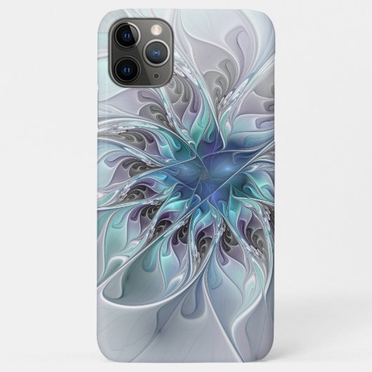 Abstracte matige bloem met blauw Case-Mate iPhone case (Achterkant)