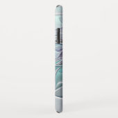 Abstracte matige bloem met blauw Case-Mate iPhone case (Achterkant/rechts)