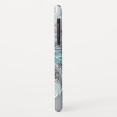 Abstracte matige bloem met blauw Case-Mate iPhone case (Achterkant/links)