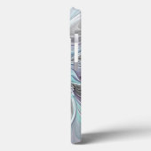 Abstracte matige bloem met blauw Case-Mate iPhone case (Achterkant / Links)