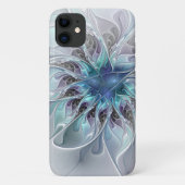 Abstracte matige bloem met blauw Case-Mate iPhone case (Achterkant)