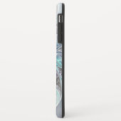 Abstracte matige bloem met blauw Case-Mate iPhone case (Achterkant/links)