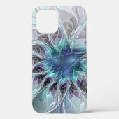 Abstracte matige bloem met blauw Case-Mate iPhone case (Achterkant)