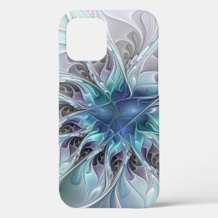 Abstracte matige bloem met blauw Case-Mate iPhone case
