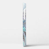 Abstracte matige bloem met blauw Case-Mate iPhone case (Achterkant / Links)