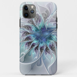 Abstracte matige bloem met blauw Case-Mate iPhone case