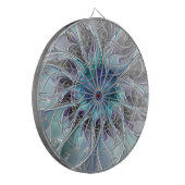 Abstracte matige bloem met blauw dartbord (Voorkant Links)