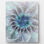 Abstracte matige bloem met blauw fotoplaat (Voorkant)