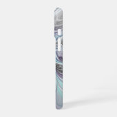 Abstracte matige bloem met blauw iPhone 16 hoesje (Linkerkant)