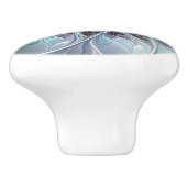 Abstracte matige bloem met blauw keramische knop (Zijkant)