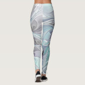 Abstracte matige bloem met blauw leggings (Achterkant)