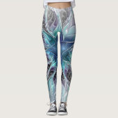 Abstracte matige bloem met blauw leggings (Voorkant)