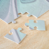 Abstracte matige bloem met blauw legpuzzel (Zijkant)