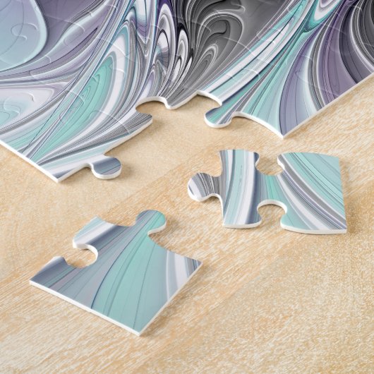 Abstracte matige bloem met blauw legpuzzel (Zijkant)