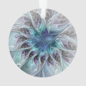 Abstracte matige bloem met blauw ornament (achterkant)
