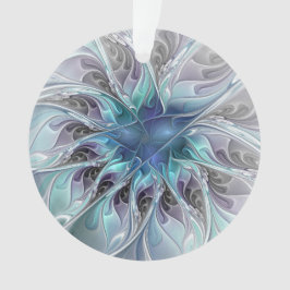 Abstracte matige bloem met blauw ornament