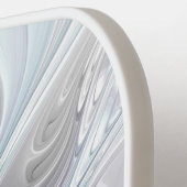 Abstracte matige bloem met blauw pickleball paddle (Links Detail)