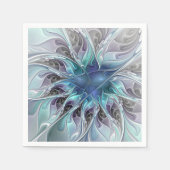 Abstracte matige bloem met blauw servet (Voorkant)