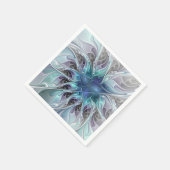 Abstracte matige bloem met blauw servet (Hoek)