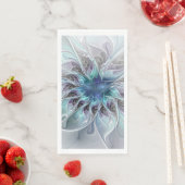 Abstracte matige bloem met blauw servet (Insitu)