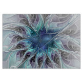 Abstracte matige bloem met blauw snijplank (Voorkant)