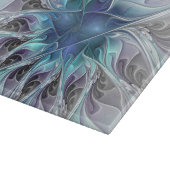 Abstracte matige bloem met blauw snijplank (Hoek)