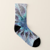Abstracte matige bloem met blauw sokken (Rechts - buiten)