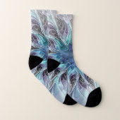 Abstracte matige bloem met blauw sokken (Paar)