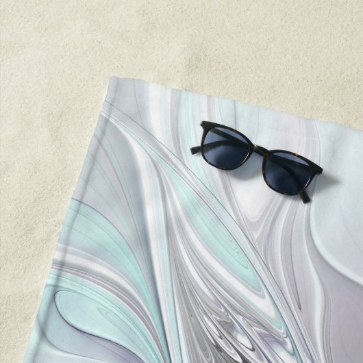 Abstracte matige bloem met blauw strandlaken (In situ)