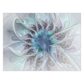 Abstracte matige bloem met blauw tafelkleed (Voorkant (Horizontaal))