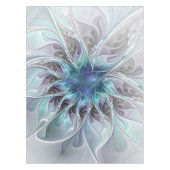 Abstracte matige bloem met blauw tafelkleed (Voorkant)