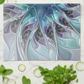 Abstracte matige bloem met blauw theedoek (Gevouwen)
