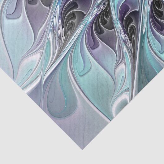 Abstracte matige bloem met blauw tissuepapier (Detail)