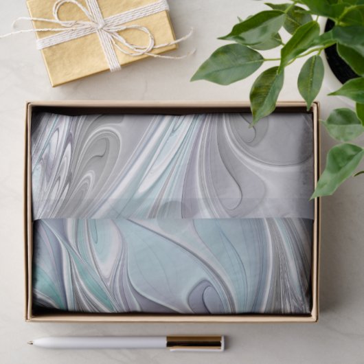 Abstracte matige bloem met blauw tissuepapier (Geschenk)