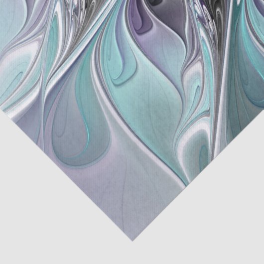 Abstracte matige bloem met blauw tissuepapier (Detail)