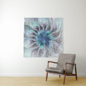 Abstracte matige bloem met blauw wandkleed (In Situ (horizontaal))