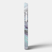 Abstracte matige fractale ventilator met blauw mon Case-Mate iPhone case (Achterkant / Links)